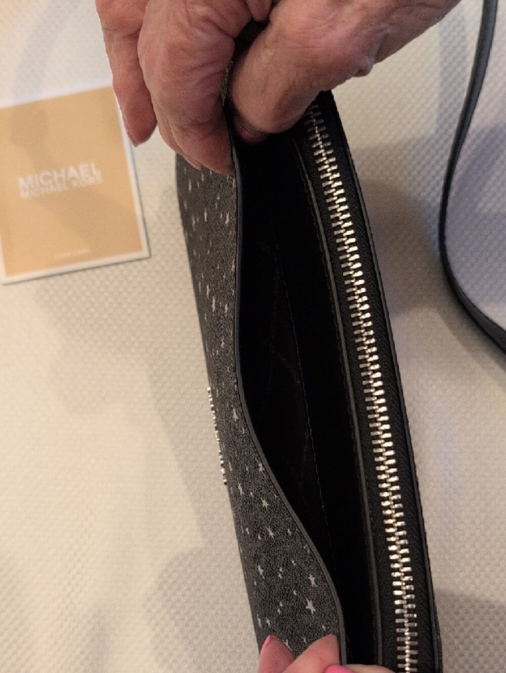 Michael Kors Black Star Print Crossbody Handbag - Picture 3 of 8